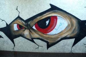 oczy - graffiti - mural - eyes - ninja