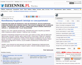 fail - dziennikarstwo - głupota - media - screenshot - dziennik.pl - Superman - głupota - kryptonit
